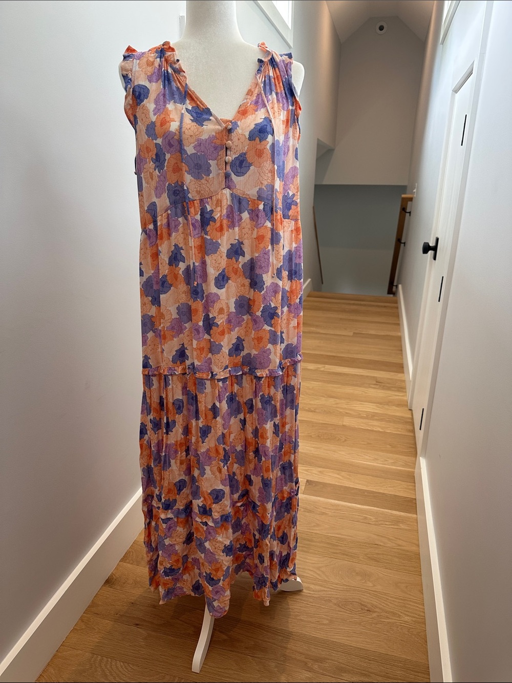 Gibson look Sleeveless Floral Maxi Dress in Purple & Orange